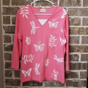 ❤Toffee Apple Butterfly and Dragonfly Pullover Top